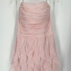 Vintage Jessica McClintock Party Prom Cocktail Dress Pink Strapless 90’s Sz 12